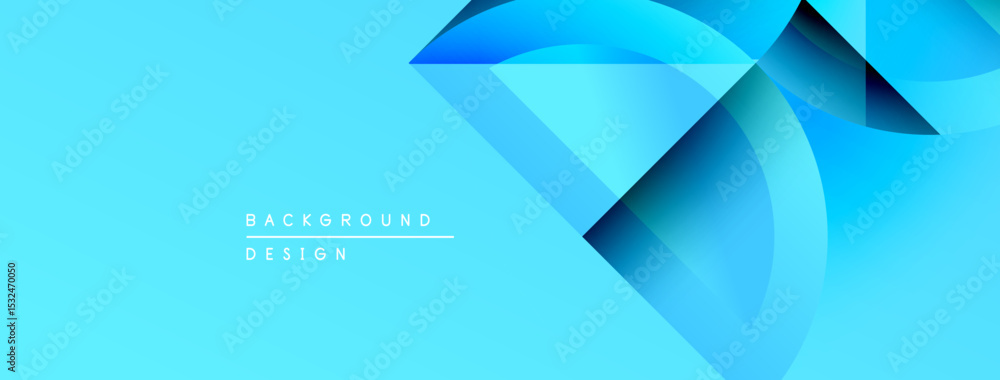 Aufkleber Abstract blue design. Geometric shapes overlap creating dynamic visual effect. Modern background suitable for presentations, websites.