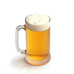 A Refreshing Golden Beer Mug with Creamy Foam Overflowing