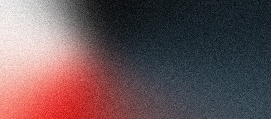 Dark vibrant black red white blurred grainy background, abstract noise texture effect banner backdrop, copy space