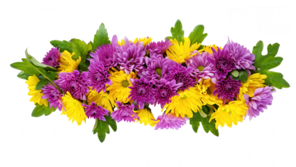 Purple Yellow Chrysanthemum Bouquet