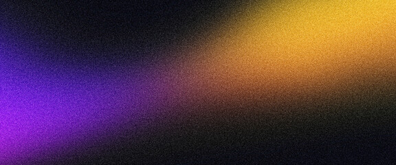 Orange purple black grainy background, noise texture vibrant color gradient shape, abstract dark banner poster header backdrop cover wallpaper design