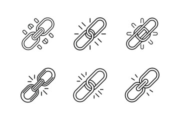 link building icon line art vector illustration