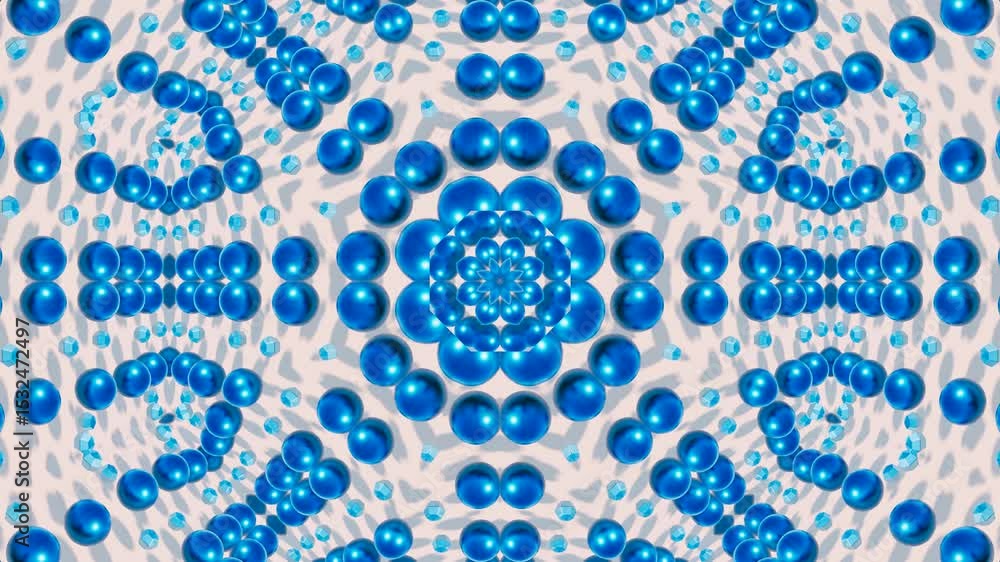 Poster abstract geometric mosaic loop with colorful kaleidoscope ornaments in 3d for branding, design templ