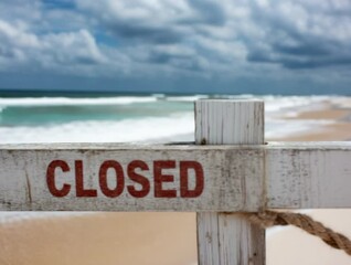 Beach access restricted due to adverse weather conditions and safety concerns on the coastline