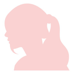 Woman pink silhouette. multiethnic diversity women and girls face vector isolated.