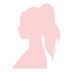 Woman pink silhouette. multiethnic diversity women and girls face vector isolated.