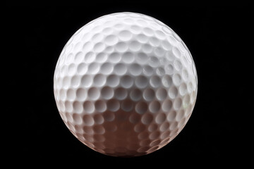 A pristine white sphere, dimpled with precision, floats against an inky black canvas. Simplicity meets elegance in sporting equipment.