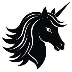 Majestic Unicorn Head Silhouette