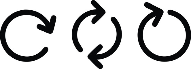 Reload arrow collection on white background. Vector illustration