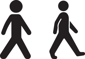 Fototapeta premium Walking Person Icons Set. Minimal Human Silhouette Vector Graphics