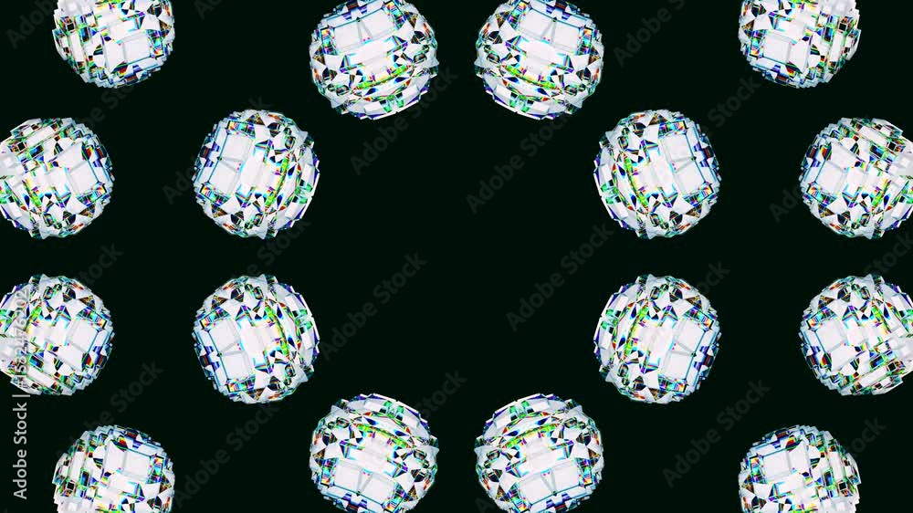 Poster geometric 3d kaleidoscope loop featuring abstract mosaic patterns and ornamental design ideal for cr