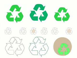Obraz premium Colorful Recycling Symbol Set - Eco Icons for Apps & Packaging