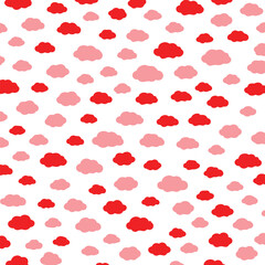Cloud pattern. Background with different clouds. Vector illustration