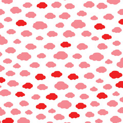 Cloud pattern. Background with different clouds. Vector illustration