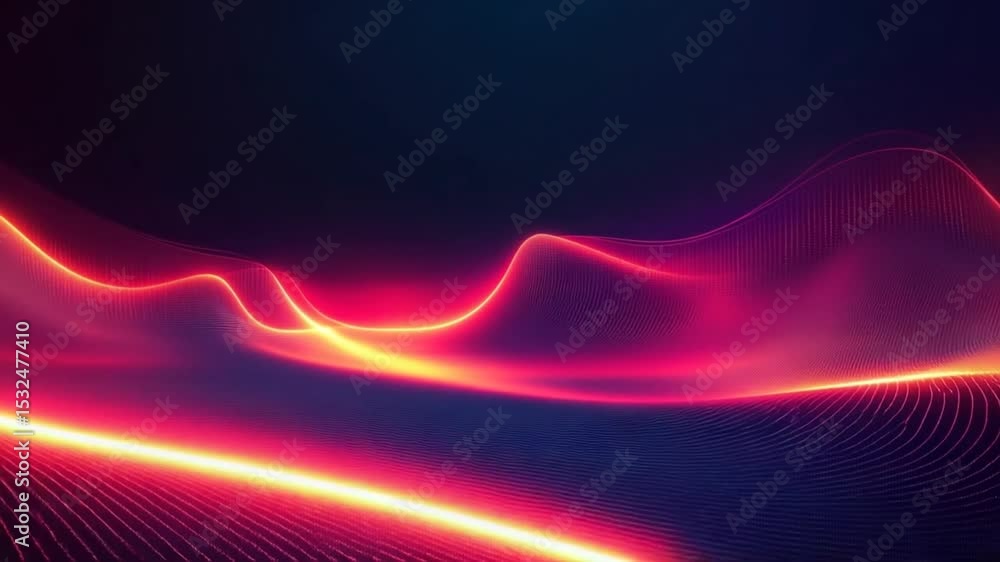Poster abstract glowing wavy lines animation background for tech and presentation videos
