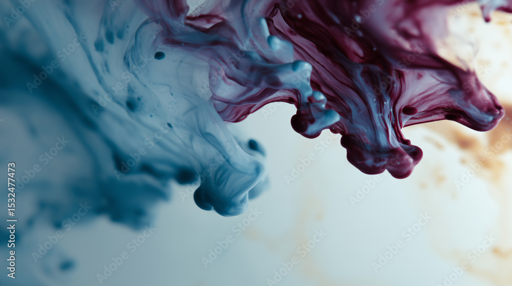 Poster abstract swirl of ink creating colorful art in water