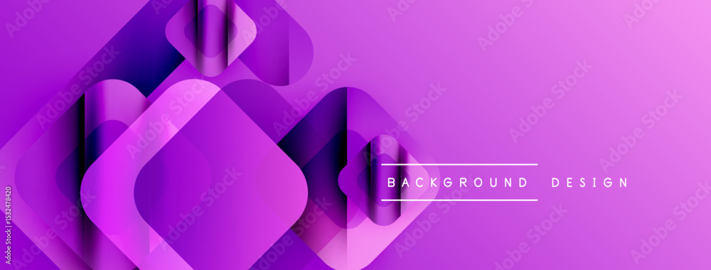 Poster Abstract purple layers create dynamic geometric pattern. Modern design suitable for backgrounds, presentations, branding. Smooth gradients enhance visual appeal.