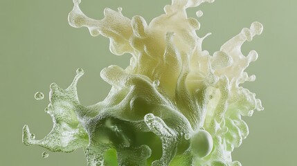 Abstract synthetic lifeform made of liquid 3D elements 