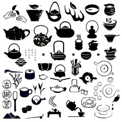 Vector illustration ICONS of Chinese-style tea culture