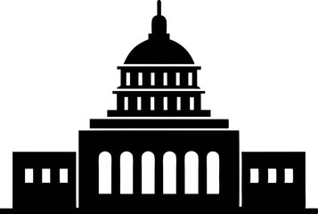 Capitol Building Silhouette Vector Illustration 