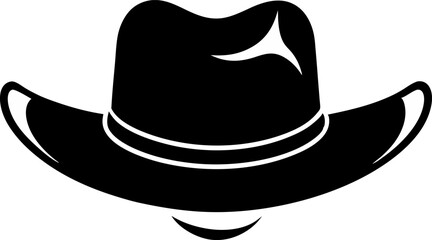 Cowboy Hat Silhouette Vector Illustration 