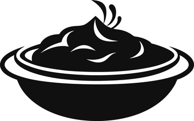 Curry Bowl Silhouette Vector Illustration 