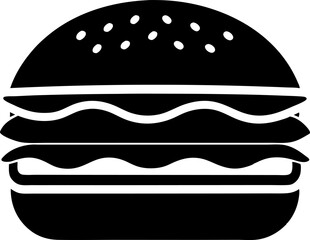 Hamburger Silhouette Vector Illustration 