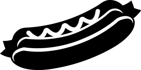 Hotdog Silhouette Vector Illustration 