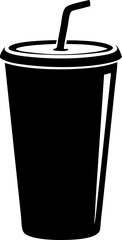 Soda Cup Silhouette Vector Illustration 