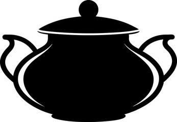Traditional Pot Silhouette Vector Illustration 