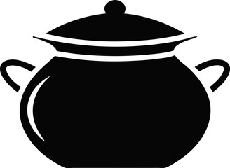Traditional Pot Silhouette Vector Illustration 
