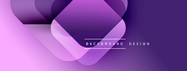 Abstract purple gradients form flowing shapes. Modern design features text reading background design centered within composition. Minimalist aesthetic.