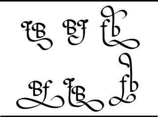 FB Monogram Logo – Decorative Script Logo with Intertwined F and B Letters for Branding