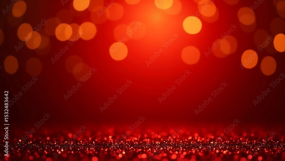 Poster red glitter background with sparkling bokeh lights