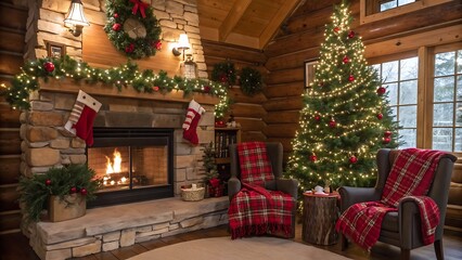 christmas tree with fireplace