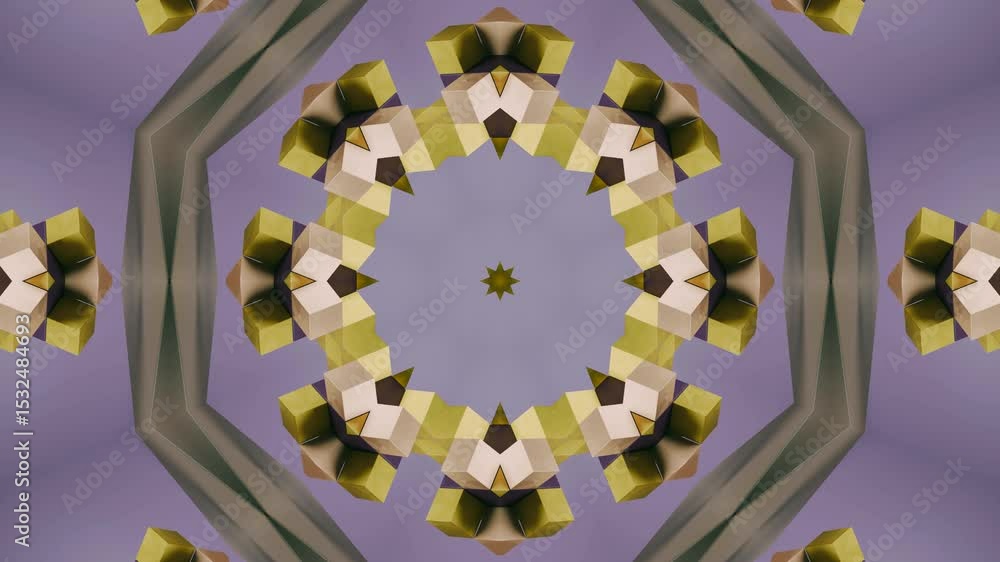 Poster futuristic geometry-based abstract background with seamless loop of colorful mosaic for corporate pr
