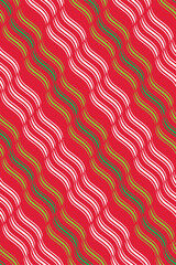 Seamless Red Green White Wave Stripes For Paper Gift Wrap And Fabric Print