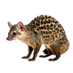 Fototapeta premium Asian palm civet with its distinct spotted pattern poses gracefully on transparent background