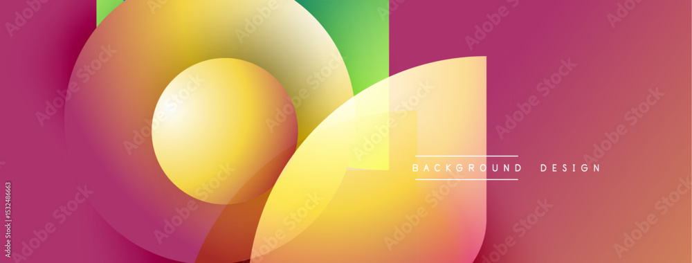 Poster Abstract colorful shapes overlap, creating vibrant gradient effect. Modern design suitable for backgrounds, presentations. Smooth transitions present dynamic composition.