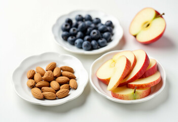 Assorted Healthy Snacks with Focused Blueberries