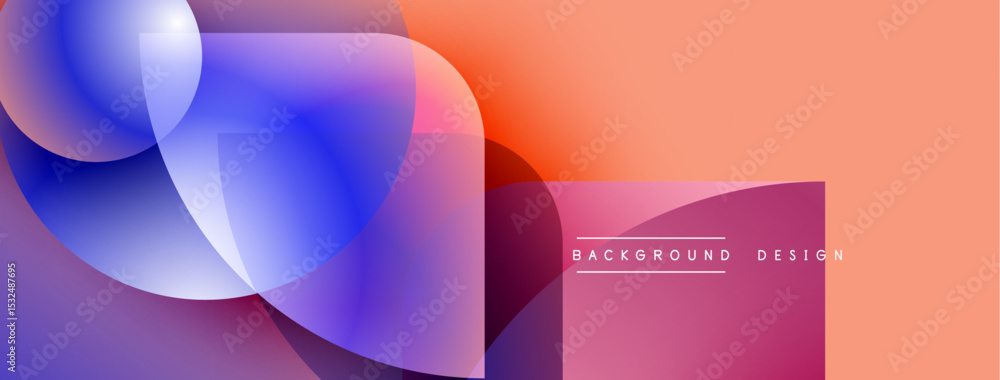 Poster Abstract fluid shapes blend vibrant colors. Gradient transitions create dynamic visual effect. Modern design element for backgrounds.