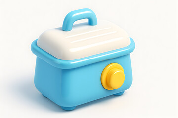 Cooking Action, Toy Food Container, Home Kitchen, 3D Icon PNG, Bright Environment, Close-up View, Fun Concept
