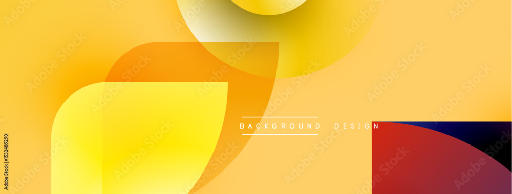 Aufkleber Abstract gradients overlap, creating warm color scheme. Modern design elements suggest dynamic visual experience. Background features text.