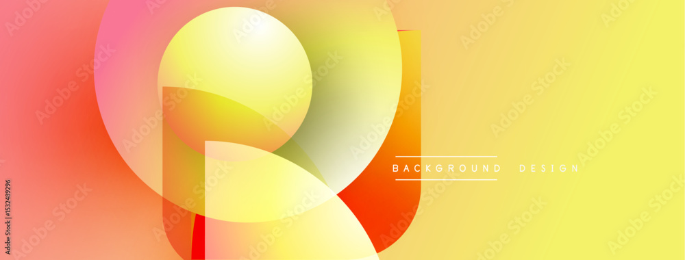 Aufkleber Abstract gradient shapes overlap. Warm colors dominate, creating dynamic visual effect. Modern design element for backgrounds.