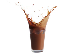 Chocolate Delight Dynamic splash in glass, creating a delicious visual for food enthusiasts and creative dessert concepts.