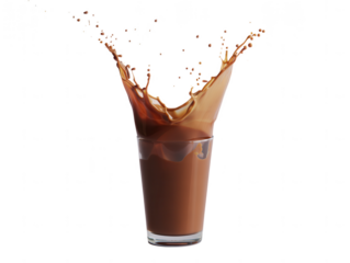 Chocolate Delight Dynamic splash in glass, creating a delicious visual for food enthusiasts and creative dessert concepts.