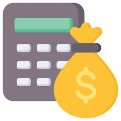 Financial Calculator Icon – Budget Analysis and Money Planning Vector EPS 10