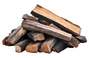 Wandcirkels Brandhout textuur Pile of firewood logs isolated on transparent background  © Mahmud