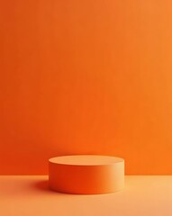 Orange cylinder product display on background