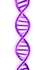 Bright Purple DNA Helix on Transparent Background